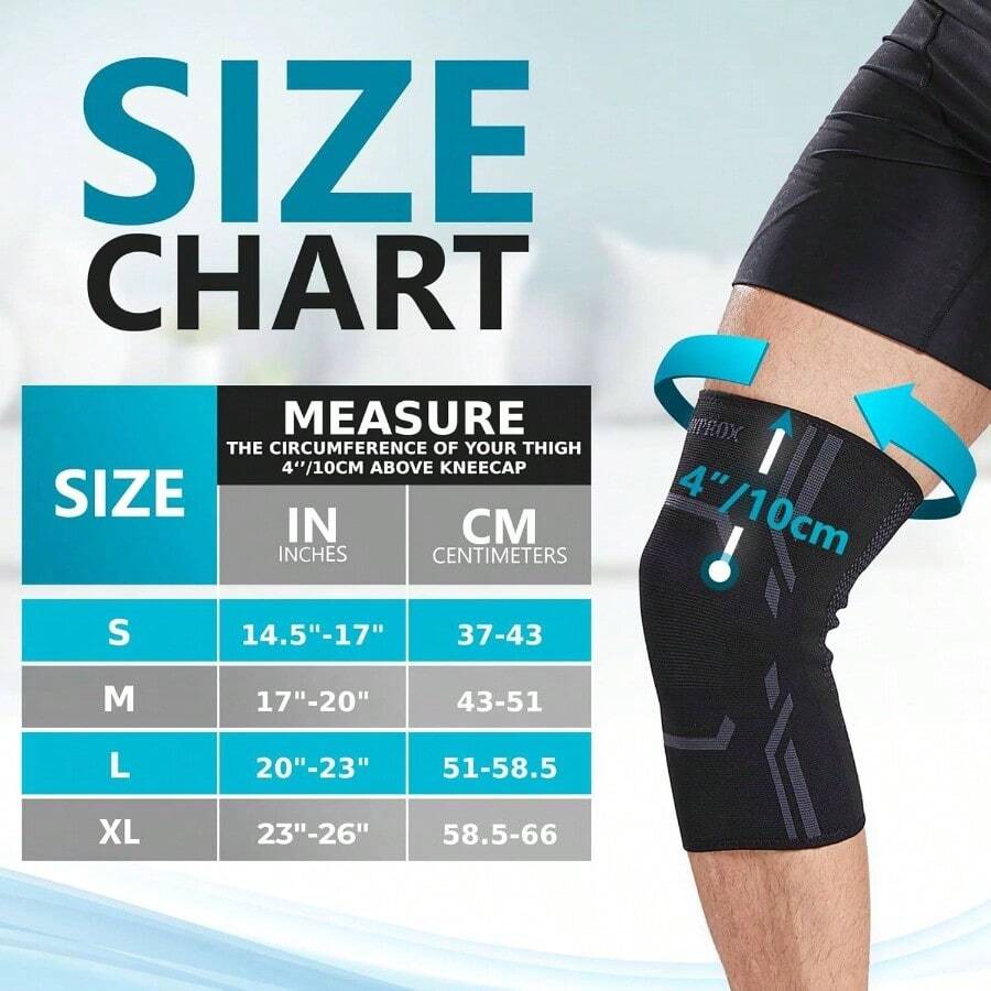Knee Compression Sleeve Men And Women 2 Pack Knee Support Brace Running And Work Out Small - Small - View 1