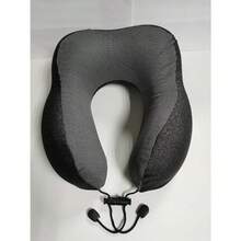 Series U-Shape Travel Pillow 100% Pure Memory Foam Neck Pillow Airplane For Traveling, Car, Train, Napping, Traveling, Washable Cover Grey - Black and Grey - 查看 6