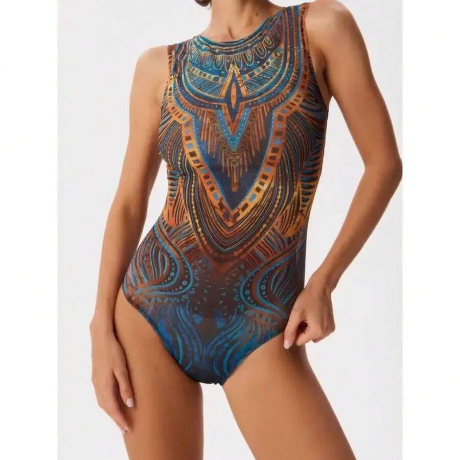 Cikini Quick Drying Printed One-Piece Swimsuit Beach Skirt Summer Beach Swimwear Bathing Suit For Women - Two-piece - View 1
