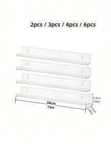 Kệ treo tường đựng sơn móng tay trong suốt, 6 tầng, cao 15 inch, làm từ acrylic trong suốt, chứa được 66-90 chai sơn móng tay, kệ treo tường đa năng bằng acrylic. - Trong sáng - Xem 7