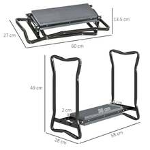 2 In 1 Garden Kneeler Seat Kneeling Pad Support Bench Foldable Knee Protector, Grey - 49*28*58cm - View 12