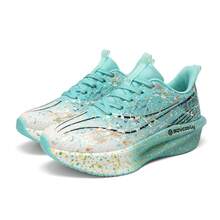 Giày chạy marathon unisex với tấm carbon, giày thể thao lưới thoáng khí nhẹ. - Màu xanh lam - Xem 9