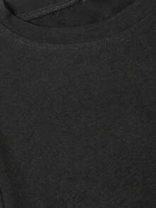 Camiseta de cuello redondo para mujer con estampado "Mamá de Fútbol Americano y Animadora", manga corta, para mamá fanática de los deportes, ropa casual. - Negro - Ver 5