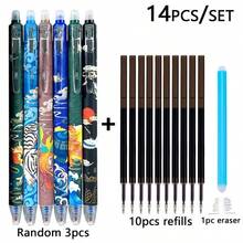 14pcs/Set Erasable Chinese Mythology Element Neutral Pens, 0.5mm Tip, Black & Blue Ink, Smooth Writing & Quick Drying, Suitable For Students & Office Use - Multicolor - View 10