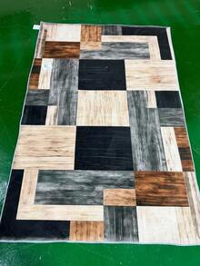 Retro Bohemian Style Soft Velvet Area Rug, Cream Gradient Brown Black Gray Plaid Pixel Elegant Atmosphere, Suitable For Living Room, Bedroom, Office - Modern Chic Home Decor Mat, Hot Selling With Discount - Multicolor - View 9