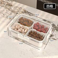 2 Pieces Set: 4/8-Compartment Container With Clear Lid, Portable Sectioned Snack Tray. Four-Sided Snap-Lock PP Transparent Material With A Sealed Lid. Suitable For Refrigerator And Kitchen Food Storage And Organization. Used For Organizing - View 14