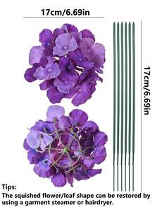 5/20/250 piezas Ramo de hortensias artificiales, adecuado para el hogar, restaurante, sala de estar, decoración de jardín exterior, se puede usar para bodas, jardín del hogar y decoración de fiestas, flores artificiales, ramo de novia, ramo nupcial, decoración de bodas, ramo del Día de la Madre, decoración de primavera - Morado - Ver 3