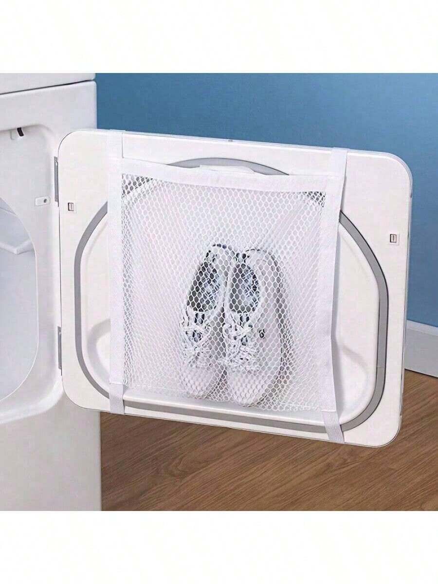 1pc Reusable Mesh Shoe Wash & Dry Bag With Zipper And Elastic Drawstring, Wall-Mountable, Suitable For Washing And Drying Sneakers, For Home And Commercial Laundry Use - Multicolor - View 1