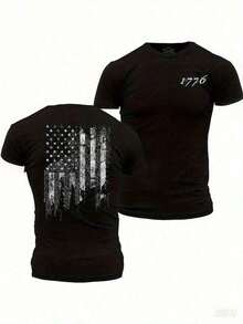 Grunt Style 1776 Flag T-Shirts For Men, Men's Clothing - 黑色 - 查看 7