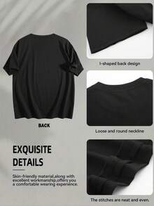 Camiseta deportiva casual para mujer, talla grande, Clock Tea, mangas cortas suaves y elásticas, ropa casual para primavera, verano y otoño, tela transpirable, camiseta para mujer, regalo para seres queridos, manga corta de  para Pascua. - Negro - Ver 3