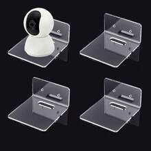 4Pcs Acrylic Floating Wall Shelves Small Clear Shelf Display Racks Hanging Sticker for Smart Speaker Action Figures - AECH-20107 - Ver 2