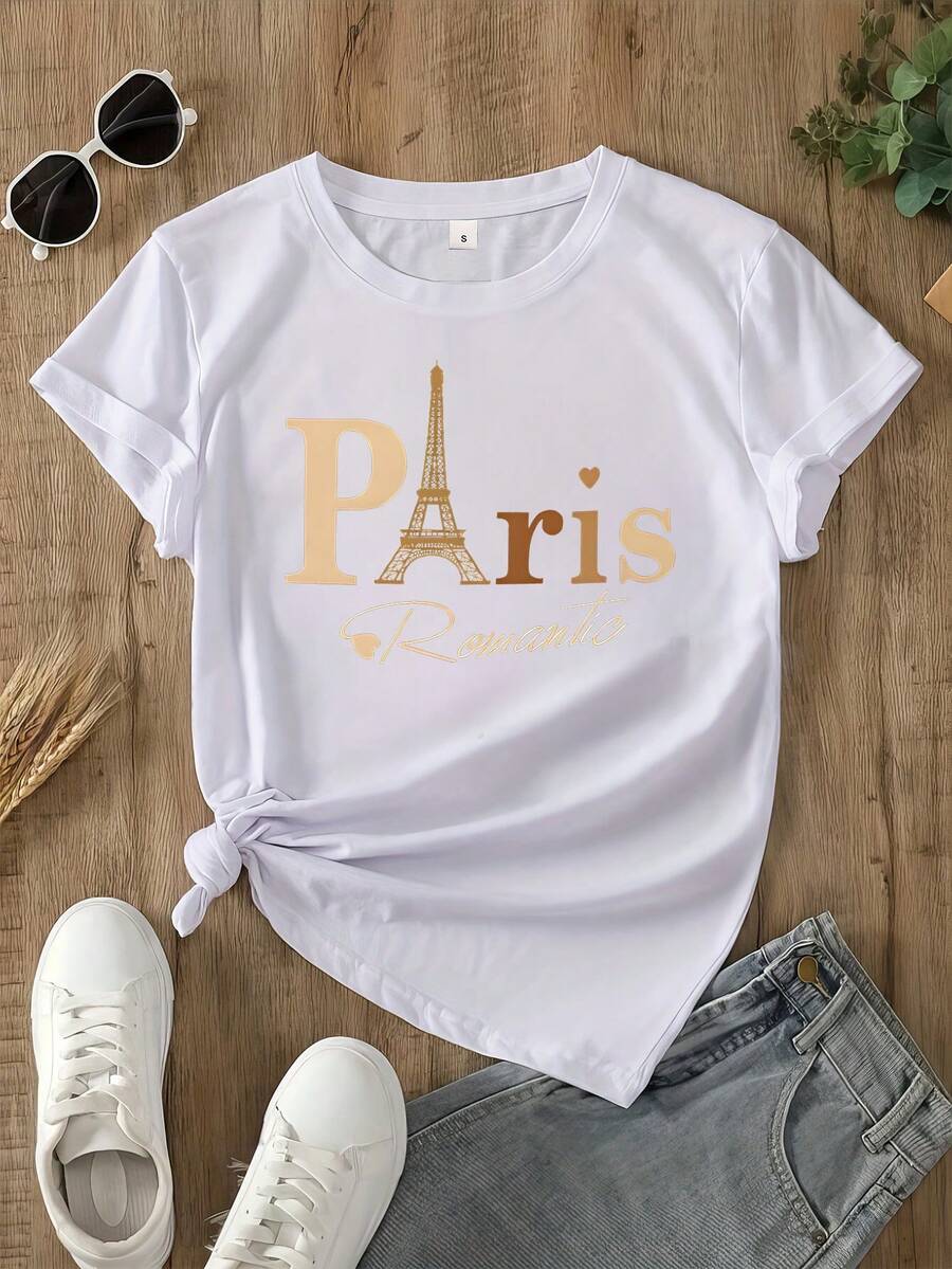 Fashionable T-Shirts For Women - White - View 1
