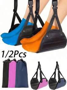 Portable Travel Footrest - Airplane Foot Hammock (With Storage Bag), Foot Rest, Airplane Travel Foot Stool, Flight Leg Hammock Strap, Compact Travel Accessory, Height Adjustable, Suitable For Airplane, Train, Office, Travel Essential, Fitness, Camping, Vacation, Cruise, Beach, School, Back To School - Multicolor - View 10