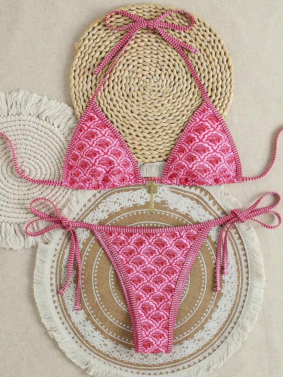 Random Floral Print Bikini Set For Beach Vacation - Rosa 2 - View 1