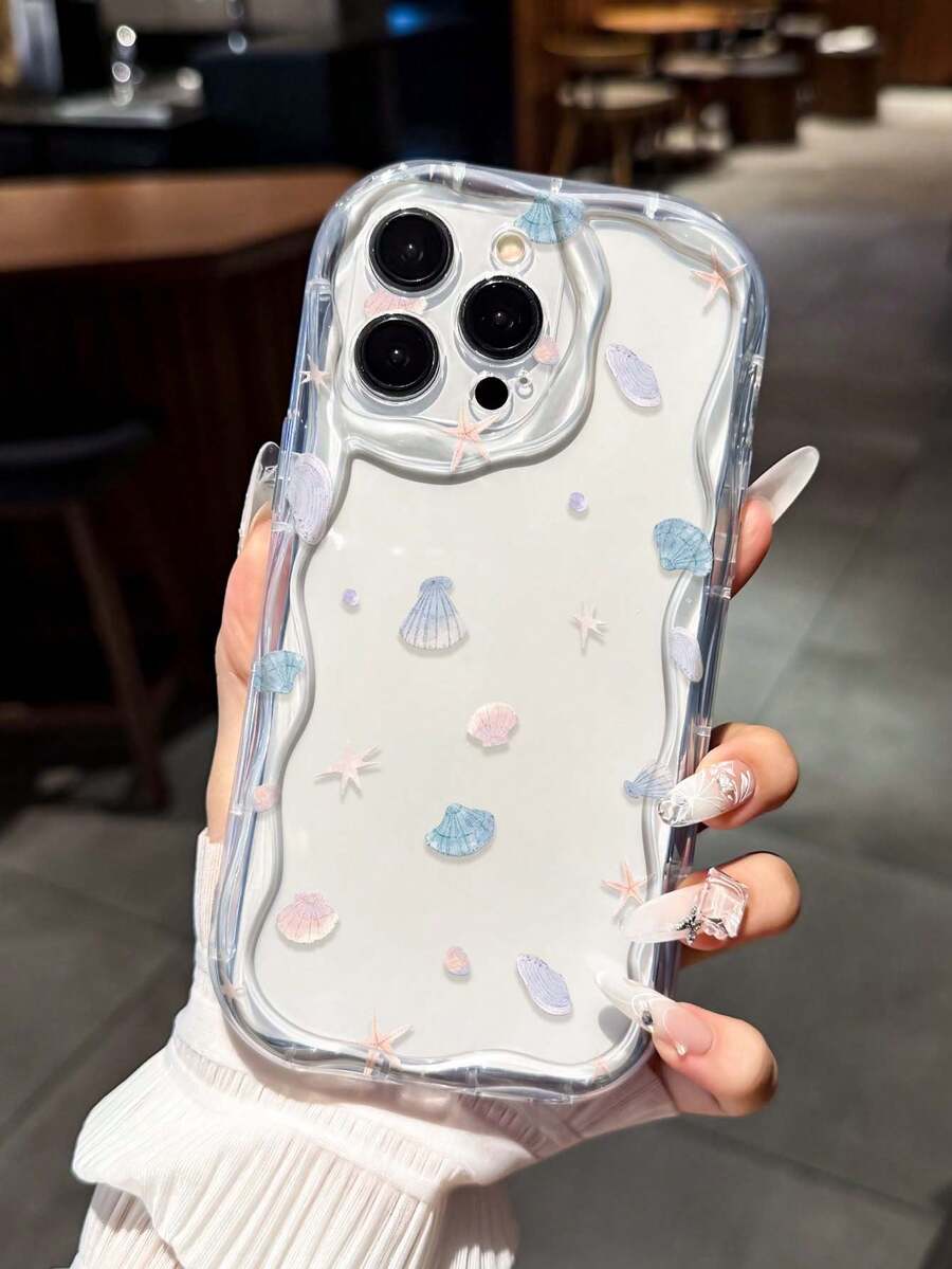 Funda de teléfono con diseño de estrella de mar y concha de colores, adecuada para iPhone 17, 16 Pro Max, 14, 13, 12, 11 Pro Max, XS Max, X, XR, 8, 7, Plus, Mini, puede usarse como regalo de cumpleaños, para novia, novio o para uso personal - Multicolor - Ver 1