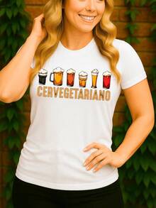 Funny Vegetarian Beer And Diet T-Shirt 100% Premium Cotton Unisex Casual Streetwear Shirt For Men And Women - Immediate Shipping - 白色 - 查看 4