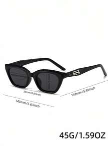 1pc Fashion Cat Eye Frame Glasses, Flattering Face Shape, Classic Colors Available, Suitable For All Seasons - Multicolor - View 5