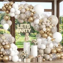 52pcs/26pcs Set Of 10-Inch White, Sand White, Metallic Gold, Clear Latex Balloon Arch Kit, Suitable For Weddings, Bridal Showers, Birthdays, Christenings, Party Decorations - Multicolor - View 2