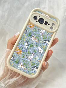 NR147 猫好き必見,対応するPixel 10 9 8 Pro 9A 8A ケース、対応するiPhone17 16 15 14 13 12 11 Pro Max 7 8 16 15 14 Plus 16e 17e 17 Air ケース、フルカメラ保護ソフト TPU ケース、キャンディカラーエンジェルアイラダーマットシリコン肌に優しいタッチフォンケースカバー（女性＆女の子向け） - ホワイト - チェックする 5