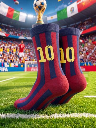 3/1 Pair World Cup Themed Socks For Men, Women, And Teenagers - Fun, Creative, Fashionable Socks, Great Gift Choice For Birthday, Holiday