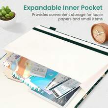 Cuaderno de diario con líneas para mujeres y hombres, cuaderno de cuero con tapa dura para escribir, cuaderno de rayas universitarias A5 para el trabajo y tomar notas, perfecto para suministros de oficina, escuela y hogar, 160 páginas, mariposa - Vals Botánico J - Ver 5