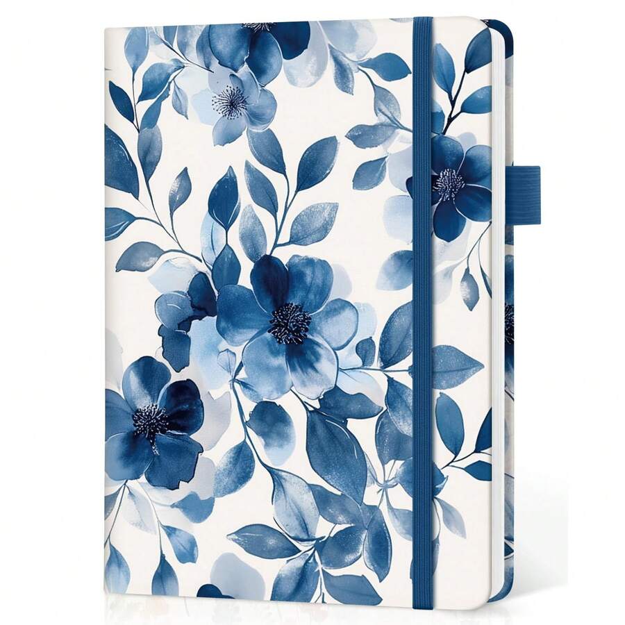 Lined Journal Notebook For Women & Men, Hardcover Leather Journal For Writing, A5 College Ruled Notebook For Work & Note Taking, Perfect For Office School Home Supplies, 160 Pages, Butterfly - J-watercolor Petal - View 1