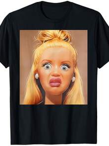 Blusas casuales para dama y vestidos casuales para mujer, Nueva Llegada Playera Unisex Cuello Redondo Casual, Estampado Divertido Viral Ropa Multiestación, Ideal para Uso Diario Fiestas y Regalo Coleccionable, excelente opción de blusas para mujer y playeras de mujer - Negro - Ver 6