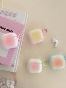 Minimalist Macaron Gradient Pods Pro3 Protective Case, Compatible With Apple Pods 4 Noise Cancelling/2/3/Pro 2nd Generation Wireless Bluetooth Earphone Soft Silicone Cover - Pink - View 12
