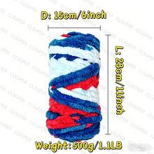 18oz/500g Chunky Ombre Knitted Roving, Super Bulky Striped Yarn For Beginner Handmade Blankets, Pet Beds - Multicolor - View 5