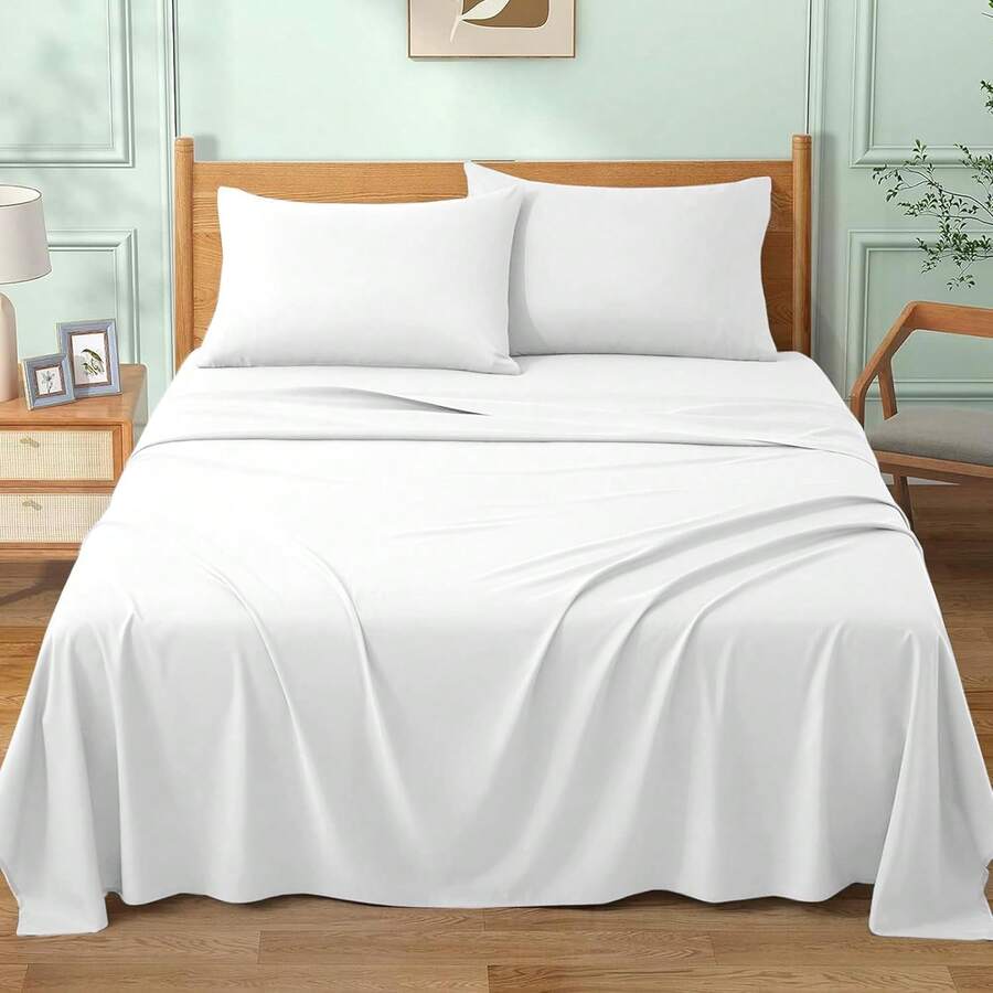 William Collection White Flat Sheet Easy Care Fade Resistant - White - View 1