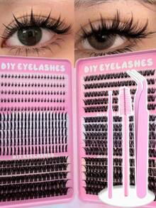 580pcs D-Curl Eyelash Extension Set: Featuring High-Capacity Design, Includes Upper And Lower Lash Clusters, Including "Comic-Style" Clusters, With Lengths Ranging From 8mm To 16mm. Aims To Help You Create A Voluminous And Alluring Eye Makeup Look. - D - View 11