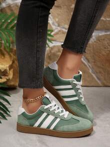 Zapatillas de deporte casuales de estilo retro para mujer, modelo 2025, zapatos vulcanizados de moda para estudiantes - Verde - Ver 7
