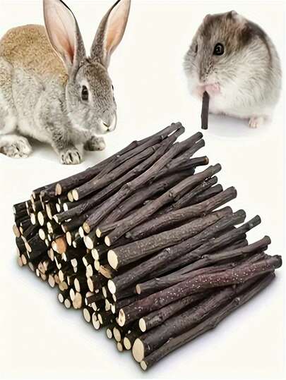 50g/100g/200g Apple Wood Sticks, Durable Wooden Chew Toys Suitable For Small Pets, Hamsters And Chinchillas