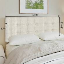 Peel & Stick Upholstered Headboard Twin Size - Easy Self-Adhesive Fabric Headboard With Soundproof Wall Panels - Channel Tufted, Wall Mounted, No Tools Installation For Bedroom(Beige) - 米色 - 查看 8