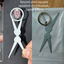 3件套镂空猫眼美甲磁铁套装，包含多功能环、方形磁铁和金属配件，美甲用品，无需技巧即可轻松打造猫眼美甲效果。 - 銀色 - 查看 4