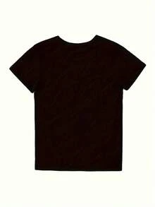 Camiseta de algodón de manga corta para mujer, camiseta con estampado "1976 New York" - Camiseta de verano transpirable de manga corta con cuello redondo y estampado del horizonte de Nueva York, top casual negro para vacaciones, ropa casual de verano. |   Impresión del Skyline de Nueva York |   Detalles de Apliques - Negro - Ver 2