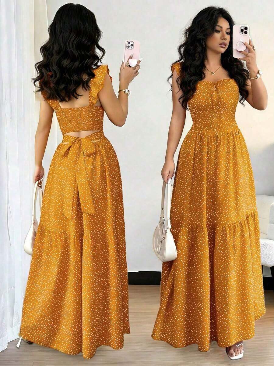 YHHSelianne Vestido elegante con estampado floral para mujer de veranoYHH - Amarillo 2 - Ver 1