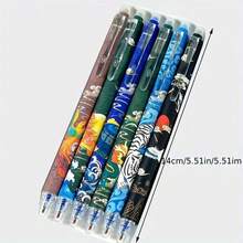 14pcs/Set Erasable Chinese Mythology Element Neutral Pens, 0.5mm Tip, Black & Blue Ink, Smooth Writing & Quick Drying, Suitable For Students & Office Use - Multicolor - View 6