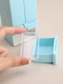 1Set Realistic Miniature Double-Door Refrigerator, Boxed, Detailed Creative Toy, Life Appliances Model, Collectible, Quality ABS Plastic, 3 Colors Available - Multicolor - View 5