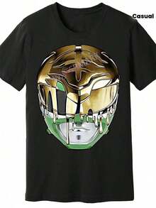 The 2025 Fashion  Features A Hip-Hop Style With A Mighty Morphin Power Rangers Green Helmet. Comfortable And Breathable, It's Perfect For Working Out, Attending Parties, And Fitness Meetups. It Also Makes A Great Christmas And Thanksgiving Gift And Is Available In Plus Sizes. - 黑色 - 查看 2