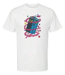 Playera Tardis  Caja de Llamadas Públicas de Policía - Blanco - Ver 2