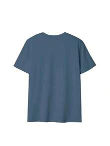 Camiseta Casual Holgada con Estampado de Letras para Mujer, Moda Casual Diaria Versátil.Camiseta con estampado, Vacaciones - Neblina azul - Ver 6