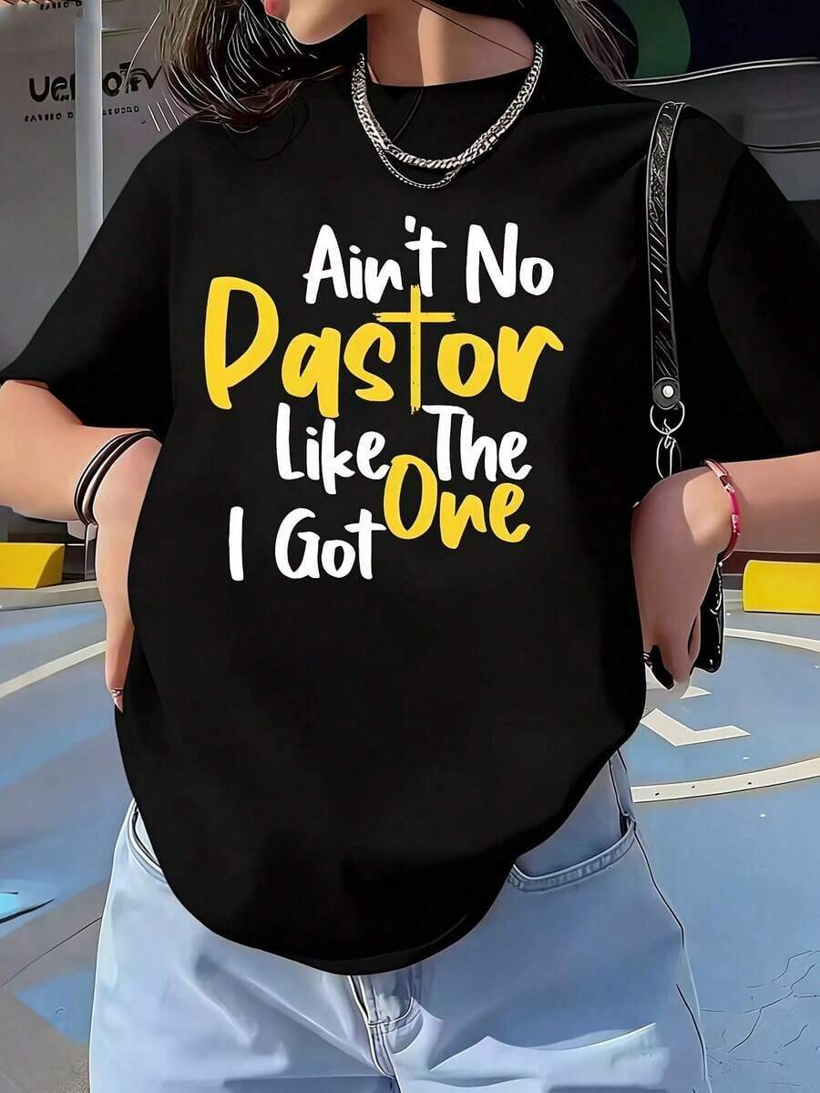 No pastor como el que tengo. 1 camiseta de talla para mujer con diseños divertidos,% poliéster, cuello redondo informal, cómoda y sin estrés, corte holgado, 220g, lavable aáquina y a mano. WUEV - Negro - Ver 1