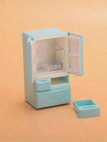 1Set Realistic Miniature Double-Door Refrigerator, Boxed, Detailed Creative Toy, Life Appliances Model, Collectible, Quality ABS Plastic, 3 Colors Available - Multicolor - View 10