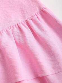 Sweetro Vestido mini de línea A con doble capa de volantes, sin mangas, en estilo vintage, romántico, elegante, juguetón, lindo, bohemio, para festivales de música, vacaciones, citas, trayectos y trabajo, apto para primavera/verano/otoño/invierno - Rosa vieja - Ver 5