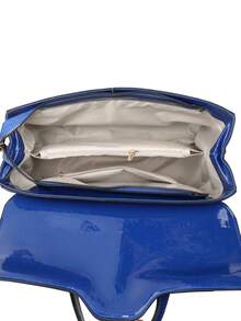 Tas Tote Wanita Baru, Kapasitas Besar, Bahan PU Tekstur Buaya Imitasi, Tali Bahu yang Dapat Diatur dan Dilepas, Tas Bahu Warna Polos Cocok untuk Perjalanan Sehari-hari - Biru - View 11