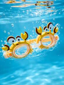 1 Stück süßes Krabben Design Schwimmbrille für Kinder, beschlagfrei und wasserdicht, hochwertige Augenschutz, verstellbarer Silikonriemen, geeignet für Jungen und Mädchen Schwimmbad Strand Wasserspiele - Verschiedenfarbig - Übersicht 3