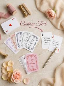 54pcs Customized Wedding Poker Guest Message Cards, Personalized Floral Decorative Border Wedding Blessing Cards, Multi-Color Bridal Shower Souvenir Cards, Suitable For Wedding Guest Book, Bridal Shower Events, Wedding Reception Decoration - Multicolor - View 5
