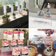 1pc Clear Acrylic Tiered Display Risers, Transparent 3-Step Dessert & Cupcake Stand, Multi-Purpose Organizer For Party, Kitchen, Living Room, Collectibles, Cosmetics & Home Decor, Organization, Home Supplies, Storage - Clear - View 4