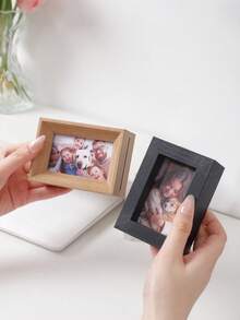 3-Inch Modern Minimalist Photo Frame, Desktop Mini 3" Picture Frame, Displays 2 Photos, Multi-Functional Decorative Stand - Multicolor - View 2